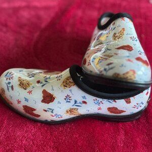 Sloggers Women’s Chicken Print Waterproof Garden Shoes Size 9